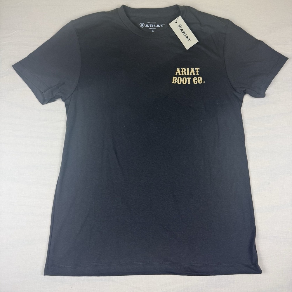 NEW Ariat Cowboy Cocky Graphic T-Shirt Men’s Small Vintage Black 10058894